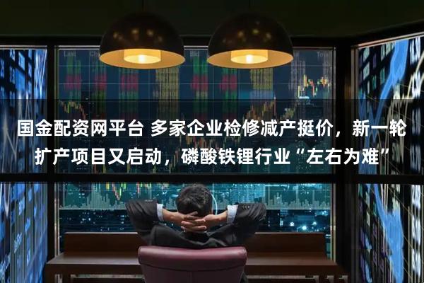 国金配资网平台 多家企业检修减产挺价，新一轮扩产项目又启动，磷酸铁锂行业“左右为难”