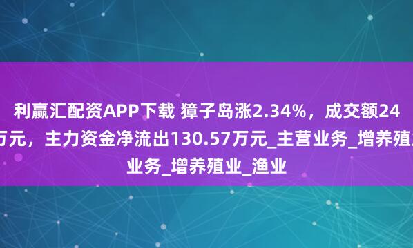 利赢汇配资APP下载 獐子岛涨2.34%，成交额2443.84万元，主力资金净流出130.57万元_主营业务_增养殖业_渔业